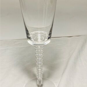 Modern clear transparent Crystal tall champagne flute horizontal cut stems